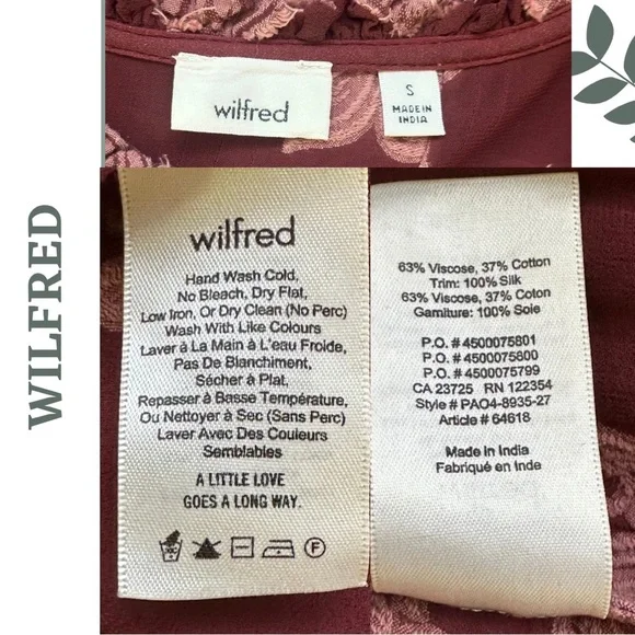 Wilfred Lace Overlay Mini Dress Silk Trim Romantic Burgundy Small - Picture 14 of 14